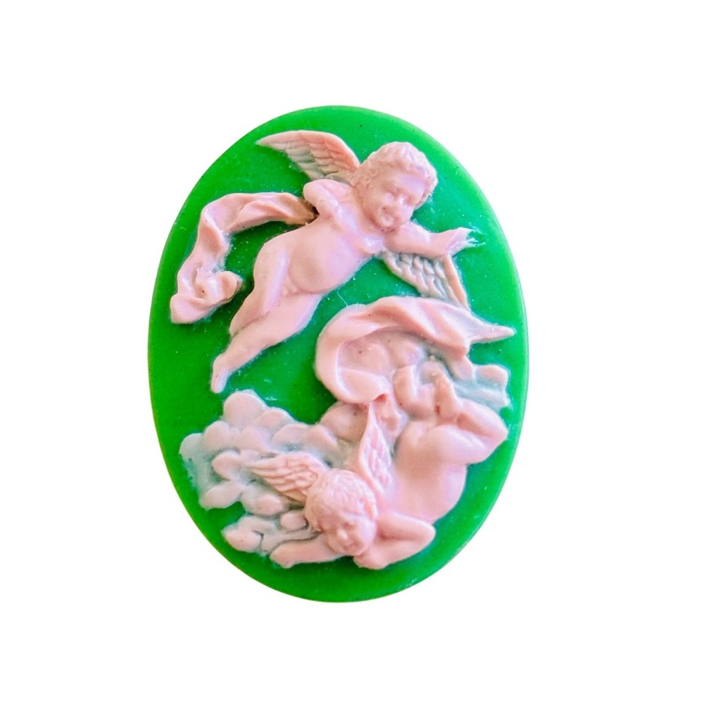 VTG Victorian Style Cherub Angels Brooch Pin Royal Adderley Floral England Rare